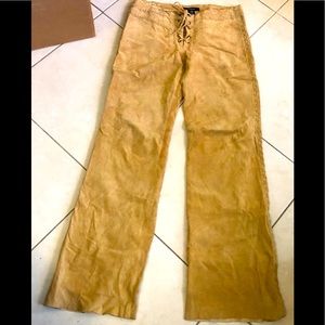 Suede pants - camel color